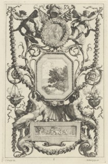 Ornamental Panel Surmounted by a Medallion with a Sacrifice, 1647.