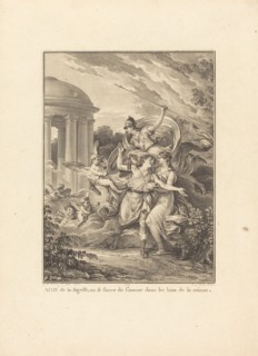Frontispiece: Aidé de la sagesse, on se sauve de l'amour dans les bras de la raison, 1777.