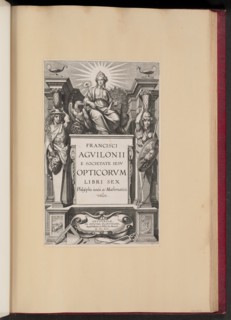Title Page for François d'Aguilon's "Opticorum Libri Sex", 1613.
