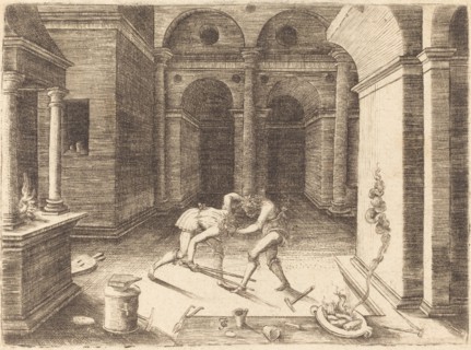 Two Apprentices Fighting.