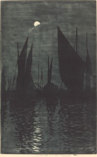Moonlight in the Harbor at Dieppe, c. 1885.