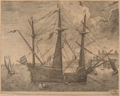 Armed Three-Master Anchored Near a City, 1565.