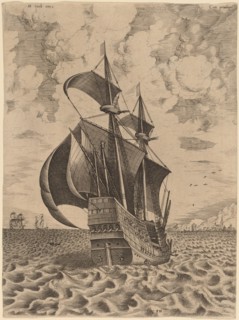 Armed Four-Master Sailing towards a Port, 1565.