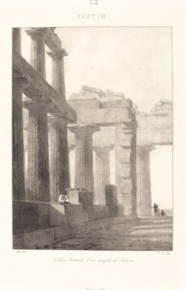 Galerie latérale d'un temple de Pestum, 1822.