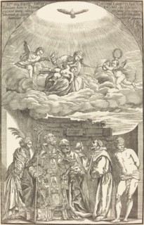 The Virgin in Clouds and Six Saints, 1742.