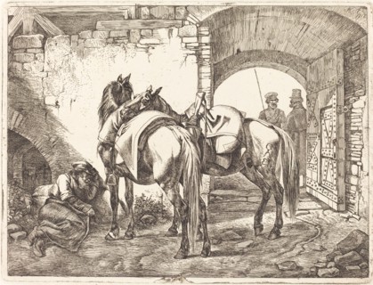 Cossack Horses in a Courtyard, 1818.