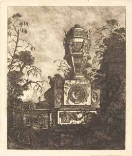 Vase Supported by a Base with Three Grotesque Faces, 1768.