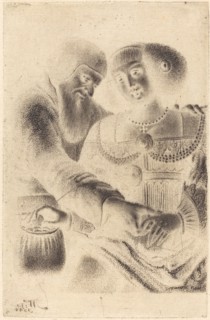 Man and Woman Embracing.