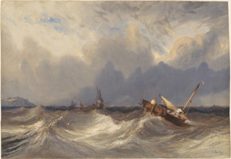 Fishing Boats Tossed before a Storm, c. 1840.
