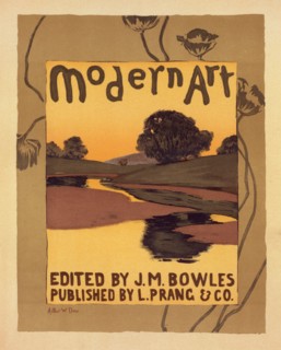 Affiche pour la revue "Modern Art", publiée à Boston., c1896. [Publisher: Imprimerie Chaix; Place: Paris]