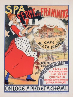 Affiche belge pour la "Ferme de la Frahinfaz"., c1896. [Publisher: Imprimerie Chaix; Place: Paris]