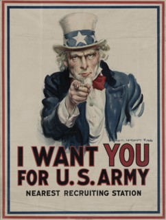I want you for U.S. Army : nearest recruiting station, [Recto], 1917. [Publisher: Leslie-Judge Co.; Place: New York]