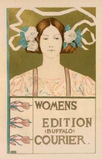 Affiche américaine pour la 'Women's edition Buffalo Courier', c1897. [Publisher: Imprimerie Chaix; Place: Paris]