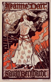 Affiche pour le Théâtre de la Renaissance : "Jeanne d'Arc"., c1899. [Publisher: Imprimerie Chaix; Place: Paris]