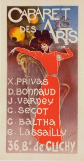 Affiche pour le "Cabaret des Arts"., c1900. [Publisher: Imprimerie Chaix; Place: Paris]