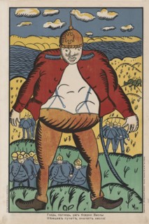 Look, look, near the Vistula. The German bellies are swelling up. So they don't feel so good, c1914 - 1915.