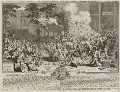 Monument consacré a la posterité en memoire de la folie incroyable de la XX. Année du XVIII..., 1720 Creator: Bernard Picart.