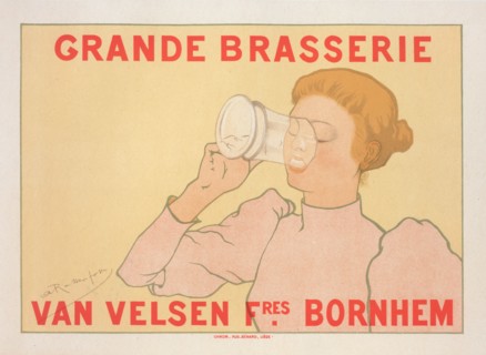 Affiche belge. "Grande Brasserie Van Velsen frères. Bornhem"., c1896. [Publisher: Imprimerie Chaix; Place: Paris]