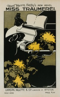 Affiche américaine pour le roman "Miss Träumerei", c1898. [Publisher: Imprimerie Chaix; Place: Paris]