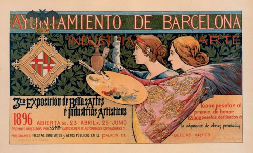 Affiche espagnole pour la "Troisième Exposition de Barcelone", c1897. [Publisher: Imprimerie Chaix; Place: Paris]