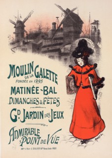 Affichepour le "Moulin de la Galette"., c1897. [Publisher: Imprimerie Chaix; Place: Paris]
