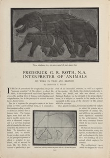 Three elephants in a  six-piece panel of matt-glaze tiles..., c1912-04. Creator: Frederick Roth.