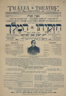 Hezekiyohu ha-meylekh, oder, di roze fon kavkaz: historishe oper in 4 akten, c1898. Creator: Thalia Theatre.