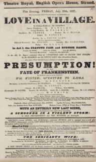 This evening, Friday, July 20th, 1827, will be presented (first time this season)..., c1827. Creator: Theatre Royal.