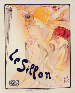 Affiche belge pour le Cercle de Peinture, "le Sillon"., c1897. [Publisher: Imprimerie Chaix; Place: Paris]