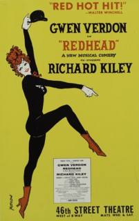 Poster for the Broadway stage production Redhead., 1959.