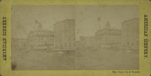 New York City and vicinity. [Street scene],  c1866.   Additional Title(s): American scenery.