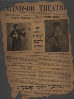 Dos letste hanikeh likht bentshen, c1897. [Publisher: Windsor Theatre; Place: New York]