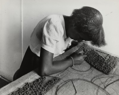The design and execution of a hooked rug, as taught by the Art Teaching Division of the..., 1940. Creator: Unknown.