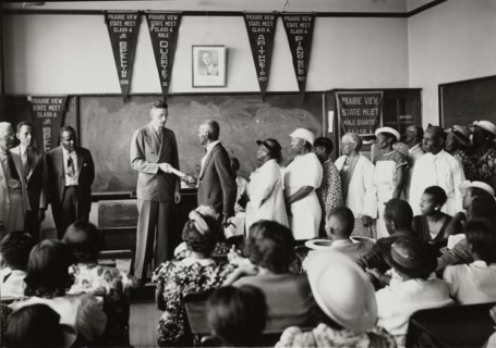 Carl W. Huser, State Director of WPA education program, presenting awards, 1935 - 1943.