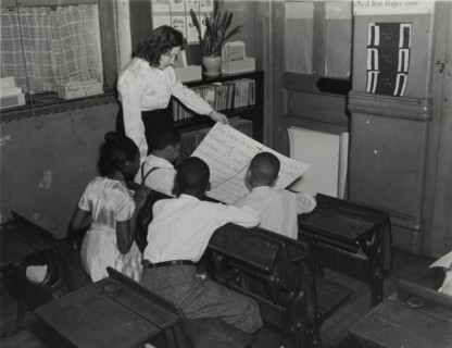 Room set up and remedial activities, P.S. 10, 1941.