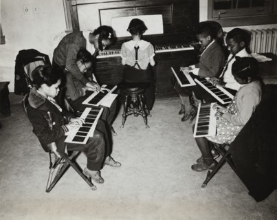 Children's piano class, Central Manhattan Music School, 1938.