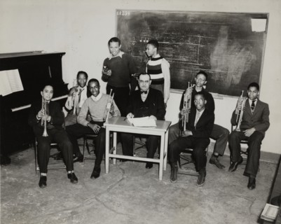 Central Manhattan Music Center, horn players, 1938.