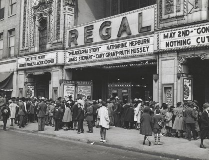 The movies are popular in the Negro section of Chicago, Illinois, April 1941.