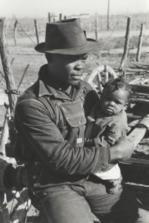 Negro sharecropper and son who will be resettled, Transylvania Project, Louisiana, January 1939.