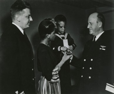 Mrs. Charles W. David, Jr.; African American widow and her three-year-old son, Neil..., 1939 - 1945. Creator: United States Coast Guard.