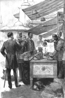 ''Life in the East -- Fez blockers in the Bazaar at Stamboul', 1890. Creator: Unknown.