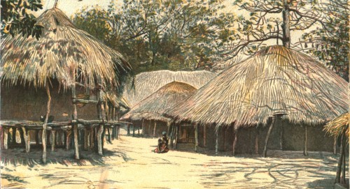 ''Nyasaland and its People -- In Jumbe's Town, Kota Kota', 1890. Creator: H.H. Johnson.