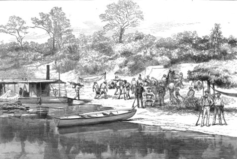 ''The Pilcomayo Expedition in South America - A halt on the way', 1890. Creator: Unknown.