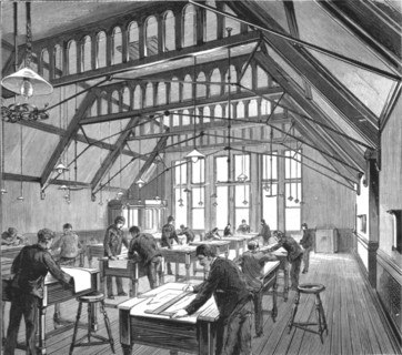 ''The Walker Engineering Laboratories at Liverpool; The Drawing Hall', 1890. Creator: Unknown.
