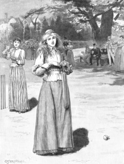''Well Played"; A Sketch at a Ladies' Cricket Match', 1890. Creator: Edward Frederick Brewtnall.