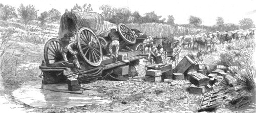 ''The Pioneer Corps of the British South African Company on the way to Mashonaland; A common occurre Creator: Unknown.