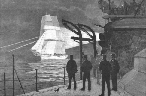 ''An Autumn Cruise with the Channel Squadron; The "Phantom Ship " -- A Sailing Vessel "Running the E Creator: Unknown.
