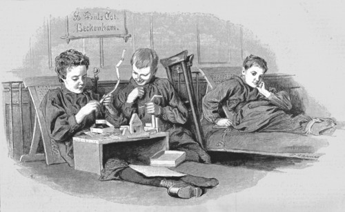 ''The Alexandra Hospital for Children with Hip Disease; The Edinburgh Ward -- Young Convalescents',  Creator: Unknown.