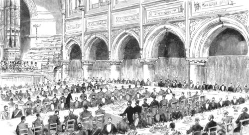 ''The National Armada Tercentenary Commemoration Memorial at Plymouth; The Banquet at the Guildhall' Creator: William Harris Weatherhead.