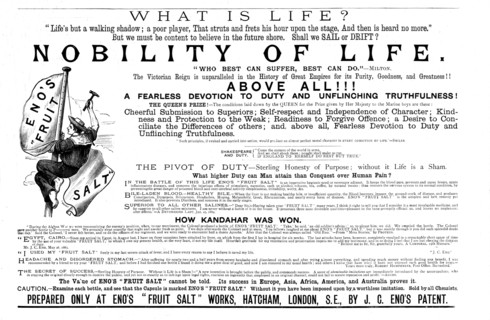 ''Eno's Fruit Salt, Nobility of Life', 1891. Creator: Unknown.